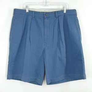 Polo Ralph Lauren Chino Shorts Men's 38 Blue Pleated Cotton Classic Preppy